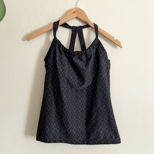 Prana Black Patterned Tank Top